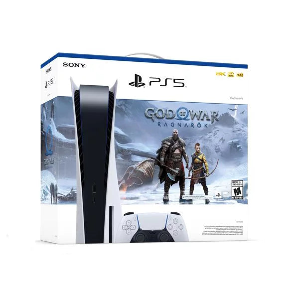 Sony PlayStation_PS5 Gaming Console (Disc Version) with God of War(GOW) Ragnark Bundle and Ptech controller plate