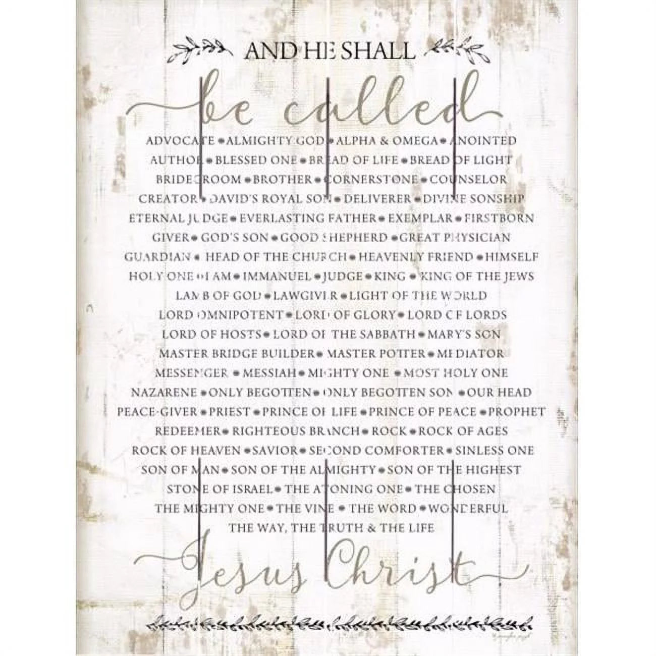 Beechdale Frames 171754 16 x 20 in. Rustic Pallet Art - The Names of Christ