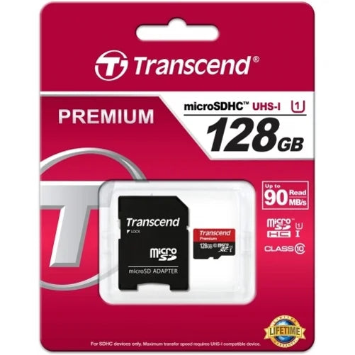 128GB Memory Card with Zipper Case (Not a phone case) - Transcend High Speed MicroSD Class 10 MicroSDXC Compatible for TCL Signa, 10L, 20 SE, 10 5G UW, Pro 5G - UniHertz Titan - N8P