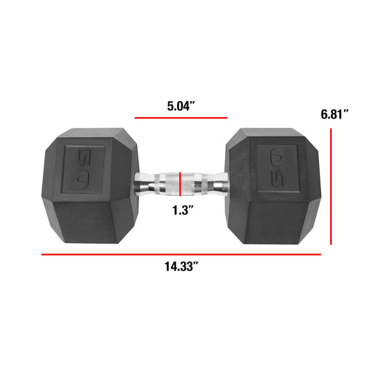 50lb Coated Dumbbell, Pair