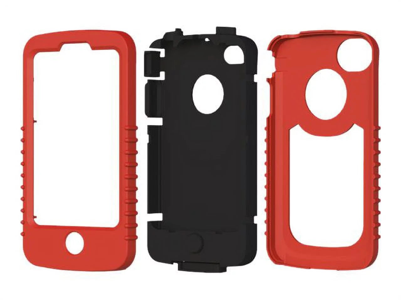 Trident Cyclops II Series - Protective case for cell phone - silicone, polycarbonate - red - for Apple iPhone 4, 4S