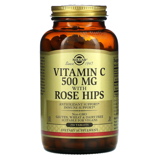 Solgar Vitamin C with Rose Hips, 500 mg, 250 Tablets