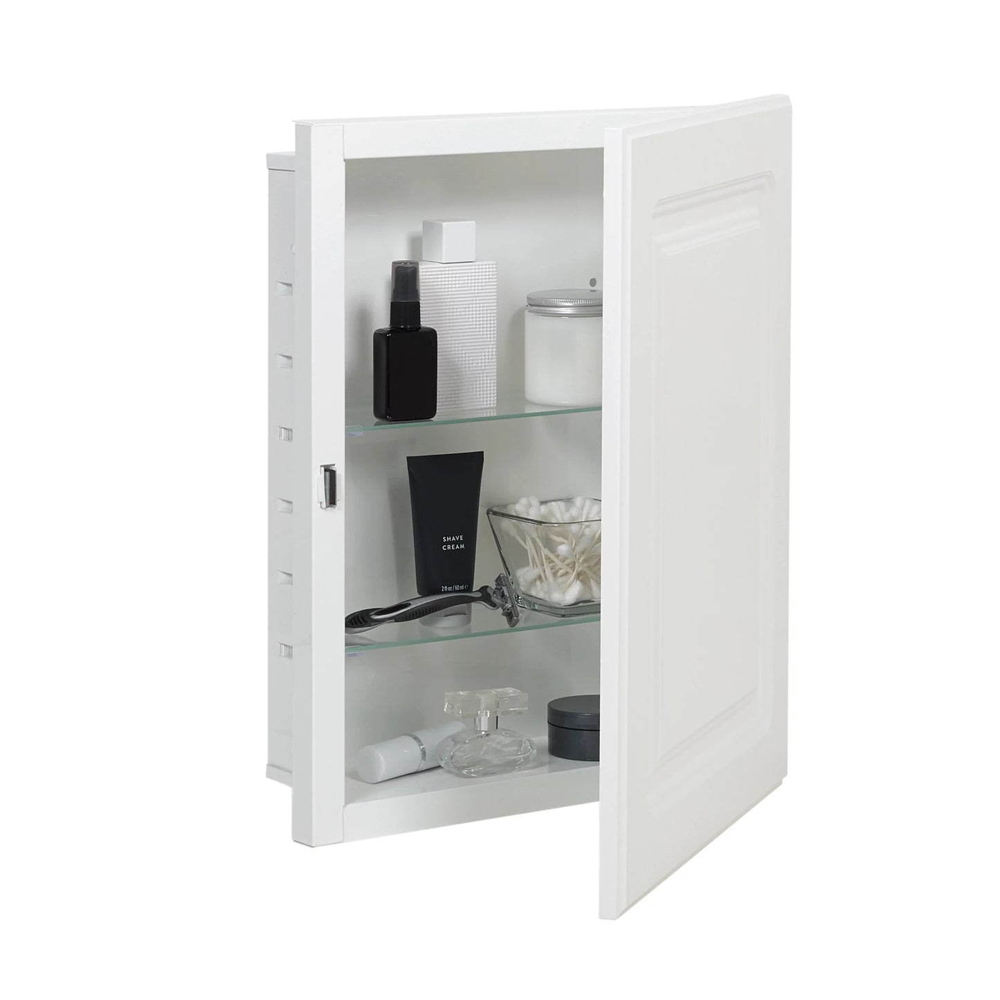 American Pride Recess-Mount Medicine Cabinet, 16 x 20 in., Rectangle, with Raised Panel Door, White