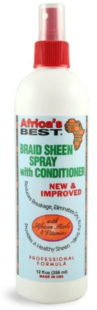 Africa Best Braid Sheen Spray with Conditioner, 12 oz (Pack of 6)