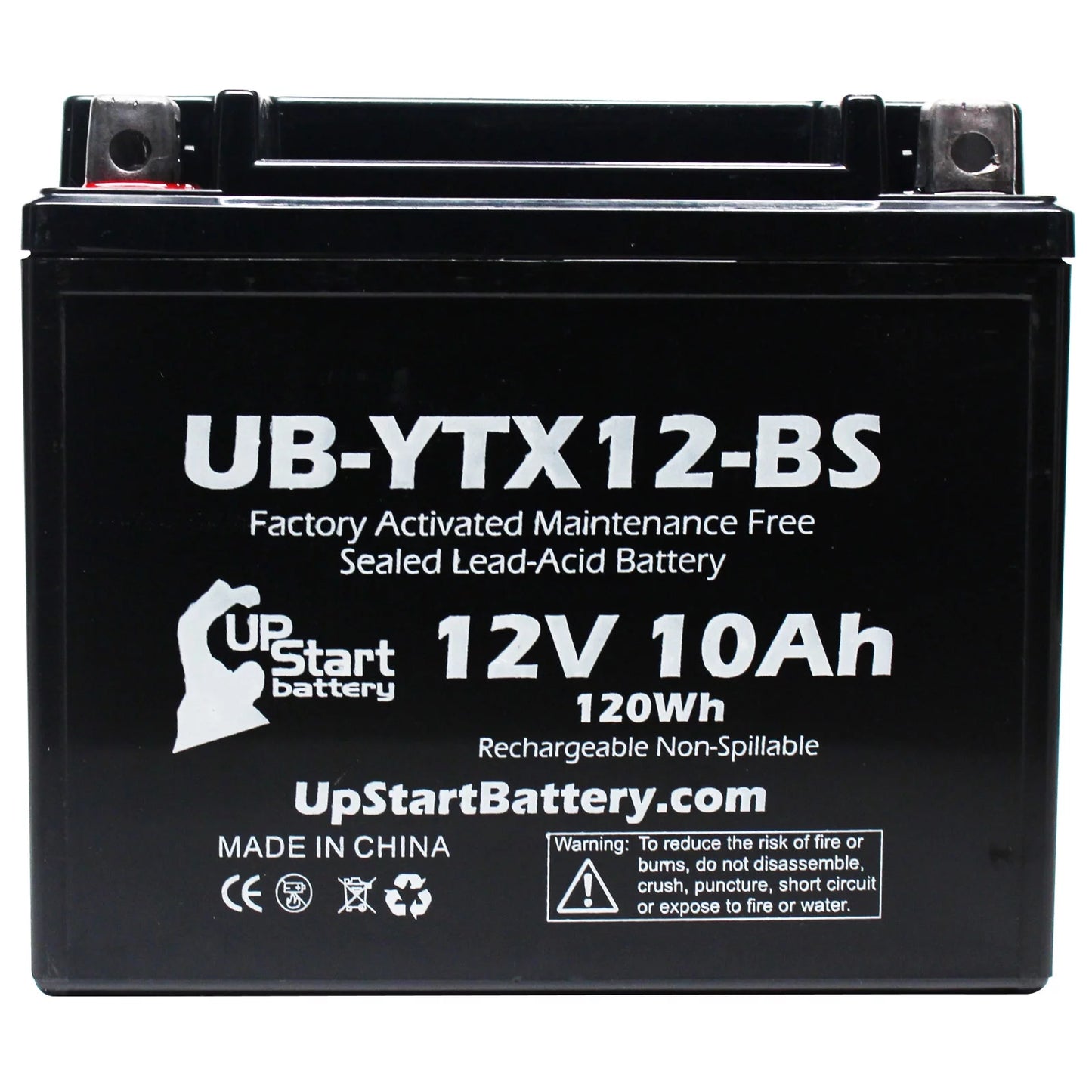 4-Pack UpStart Battery Replacement for 2004 Suzuki GSX-R1000 1000 CC Factory Activated, Maintenance Free, Motorcycle Battery - 12V, 10Ah, UB-YTX12-BS