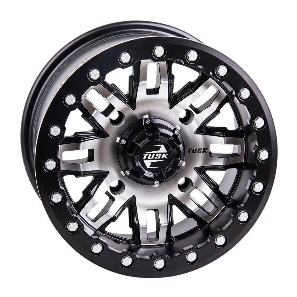 4/156 Tusk Teton Beadlock Wheel 14x7 4.0 + 3.0 Machined/Black For YAMAHA Wolverine RMAX 2 1000 Sport 2022