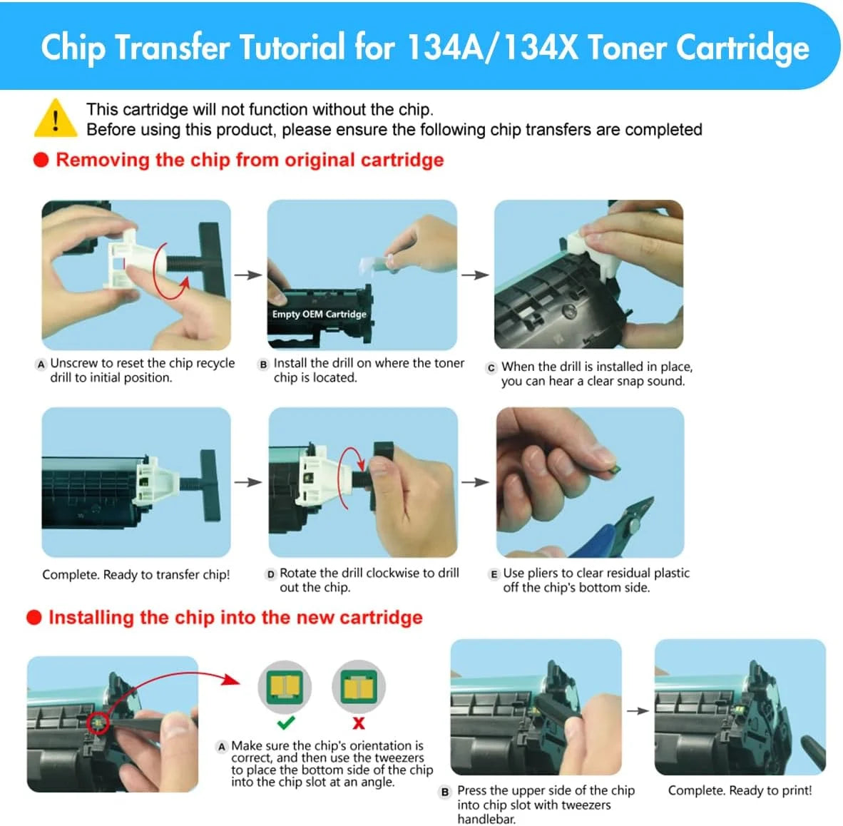 134X 134A Toner Cartridge Compatible for W1340X W1340A LaserJet M209dw MFP M234dw M234sdn M234sdw Printer Ink High Yield (Black, 2-Pack)