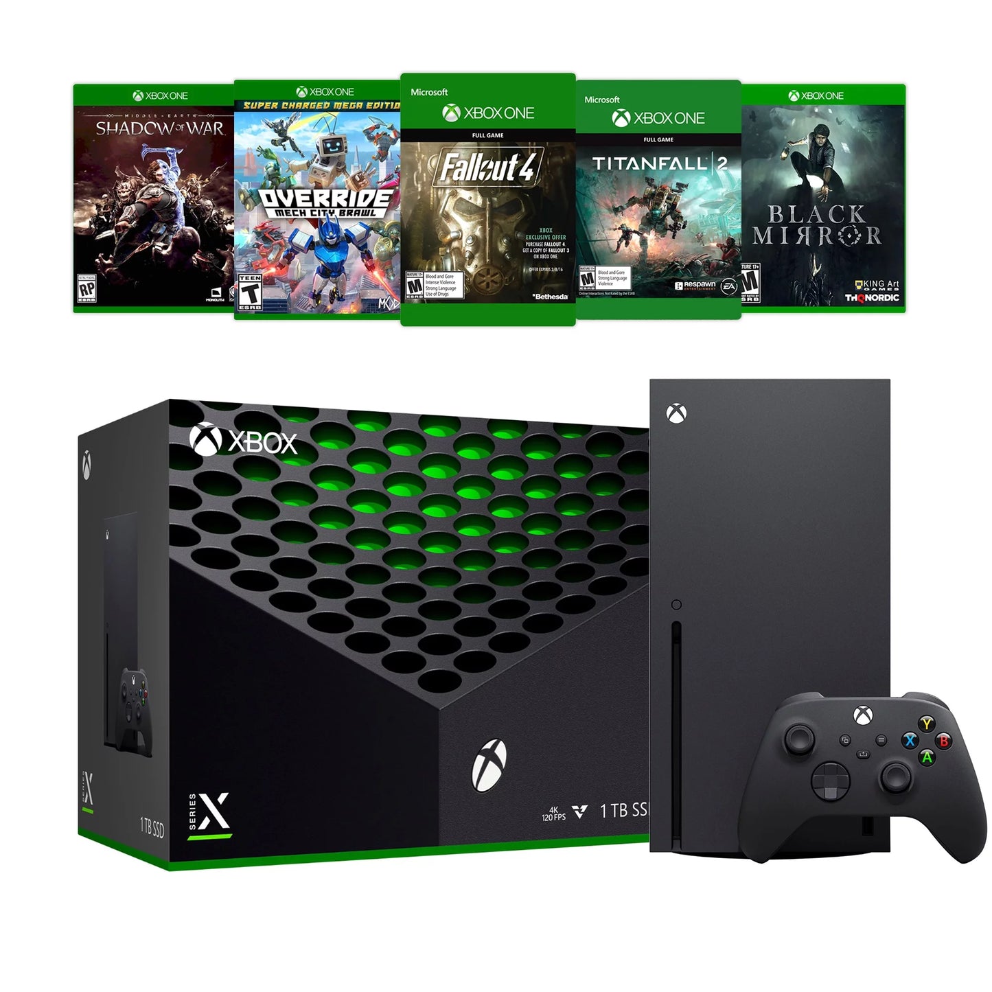 Xbox Series X Deluxe Bundle - 1TB Solid State Drive Flagship Black Xbox X Console and Wireless Controller with Five Games