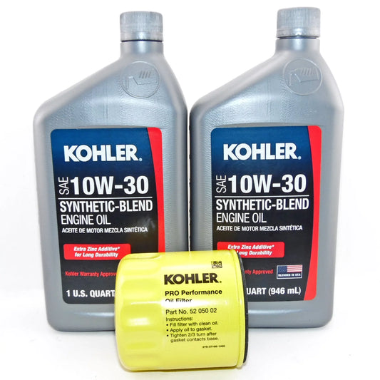 2 PK Kohler Synthetic Blend 10W30 Engine Oil and 52 050 02 Kohler Oil Filter