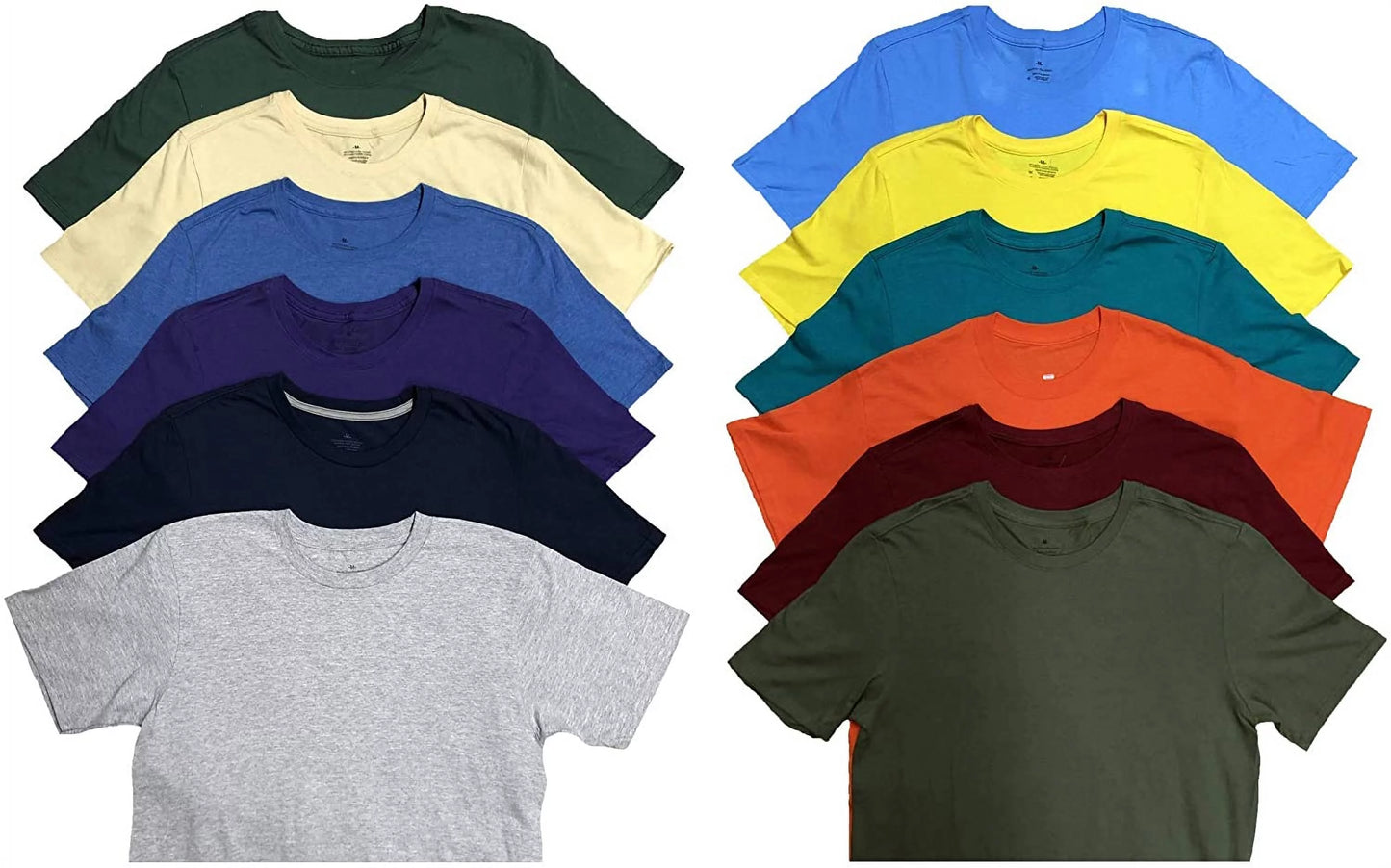 60 Pack of Bulk Mens Cotton Crew Tshirts, Assorted Wholesale Sleeve Tee Shirts (60 Pack Mens Tshirts Pack A, Small)