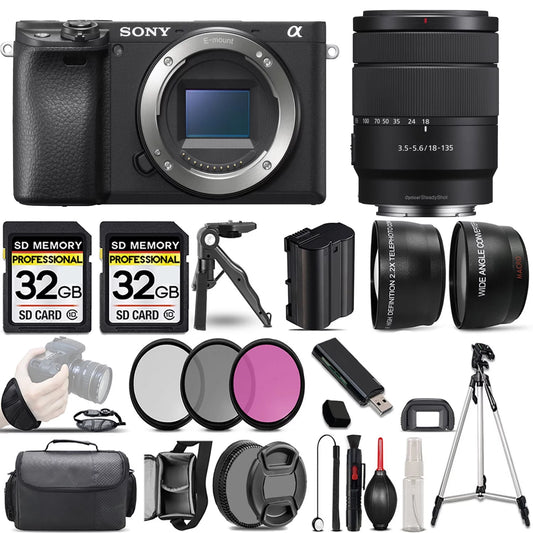 Sony a6400 Mirrorless Camera +18-135mm f/3.5-5.6 OSS Lens +3 PC Filter +64GB