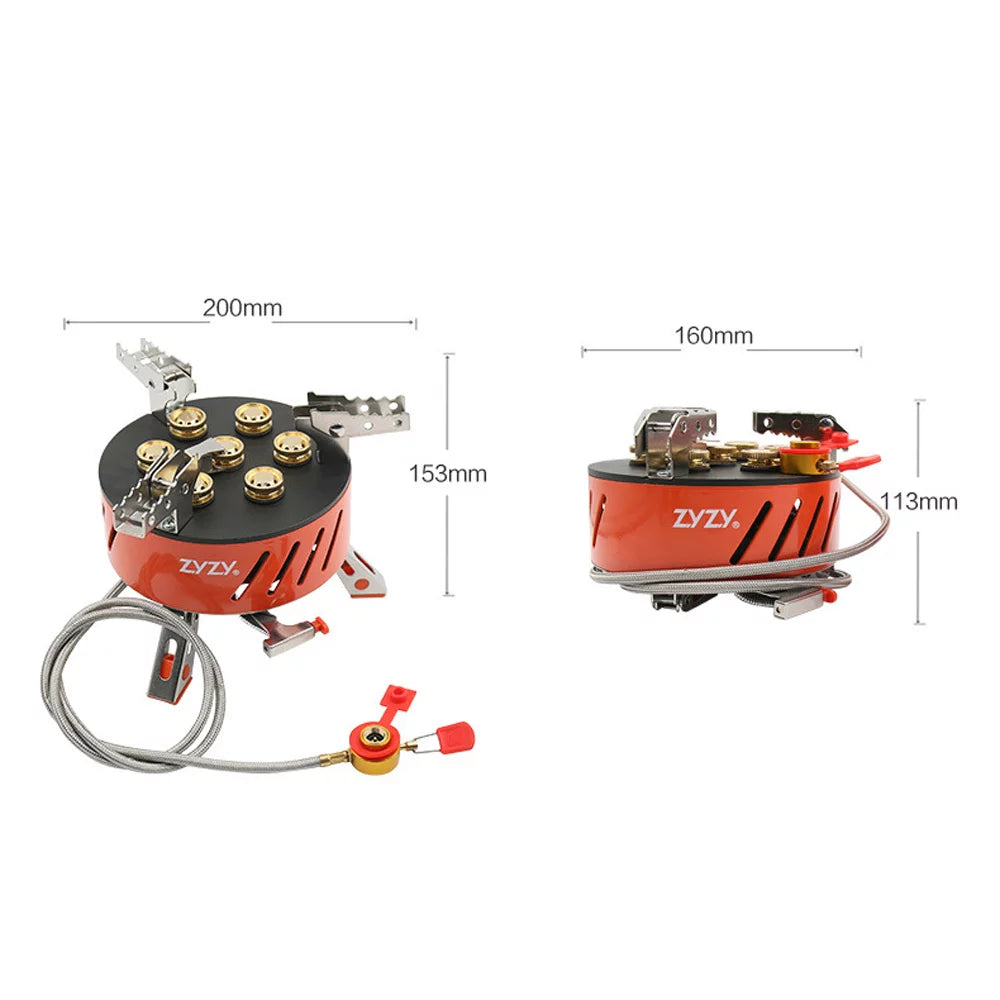 ZYZY 7-Core Camping Stove, Windproof and High-Power Gases Stove - Outdoor Furnace