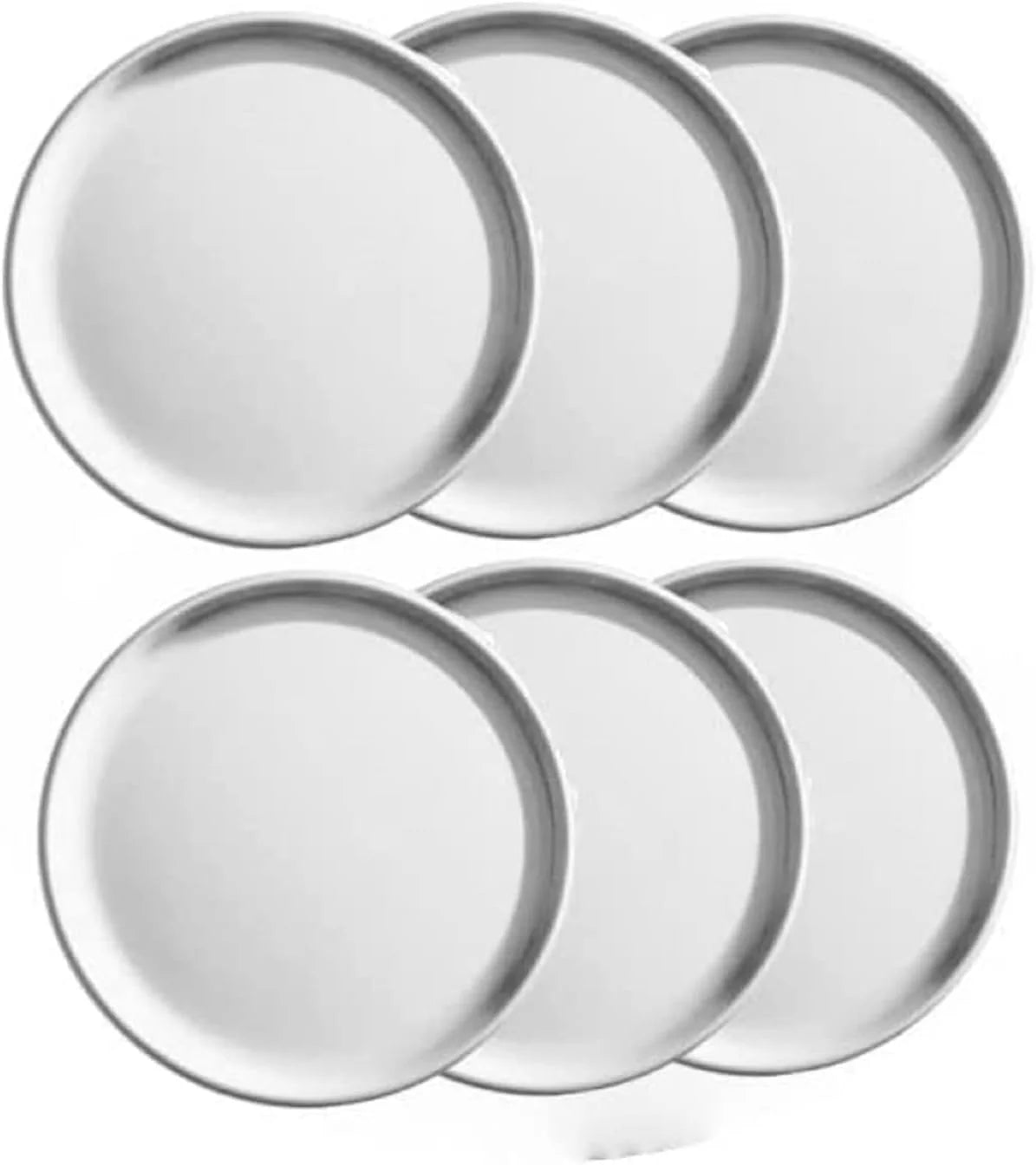 TrueCraftware- Set of 6 Aluminum 18” Pizza Tray Pan Coupe Style - Bakeware Round Pizza Pan Pizza Tray Baking Tray Round Baking Tray for Home Kitchen Pizzeria & Restaurants