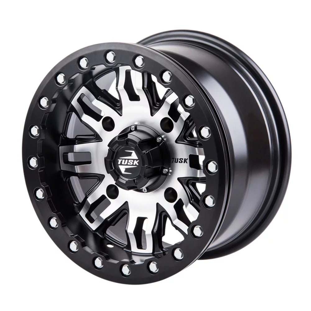 4/156 Tusk Teton Beadlock Wheel 14x7 4.0 + 3.0 Machined/Black For YAMAHA Wolverine RMAX 2 1000 Sport 2022