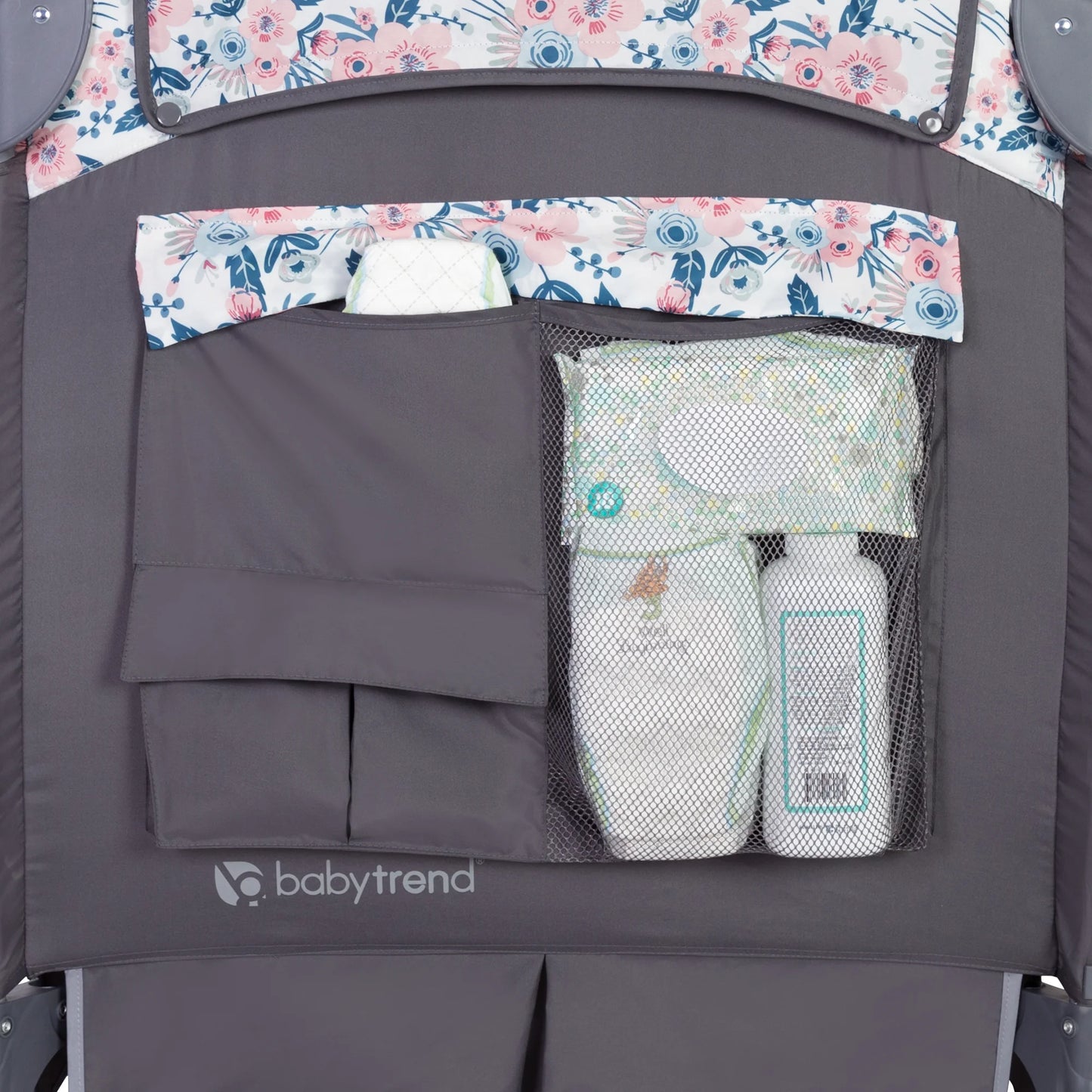 Baby Trend Deluxe II Nursery Center Playard with Travel Bag – Bluebell Pink