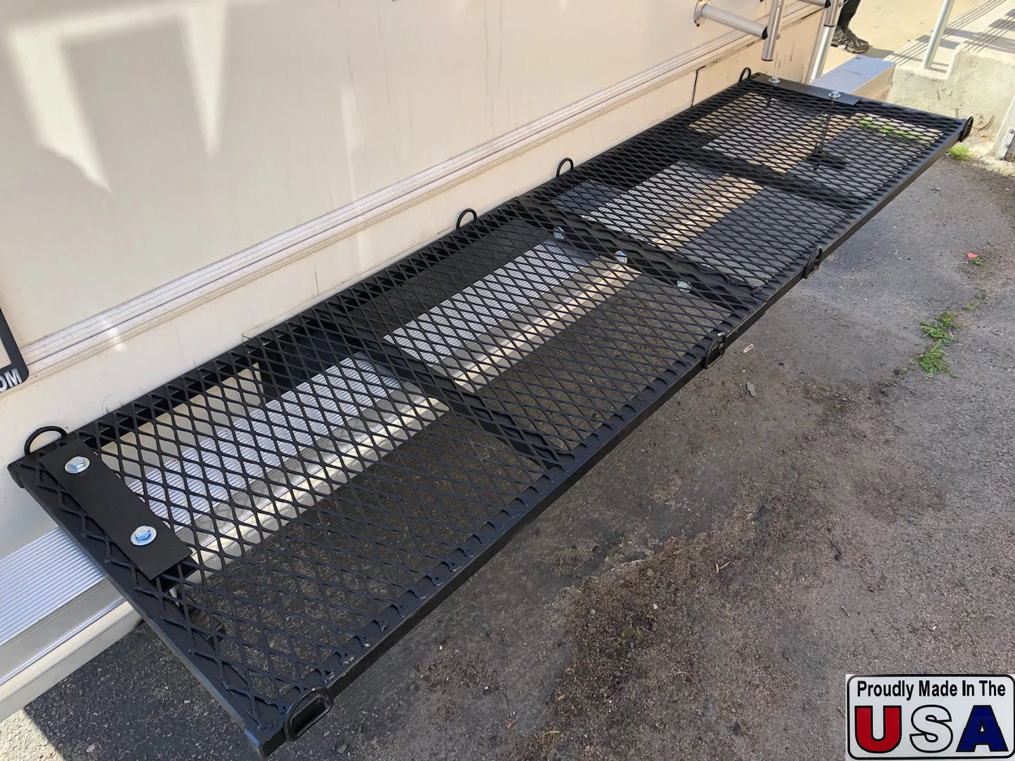 RV Bumper Storage Rack Heavy Duty Steel with Rugged Truck Bed Finish 72" x 20" Made in The USA