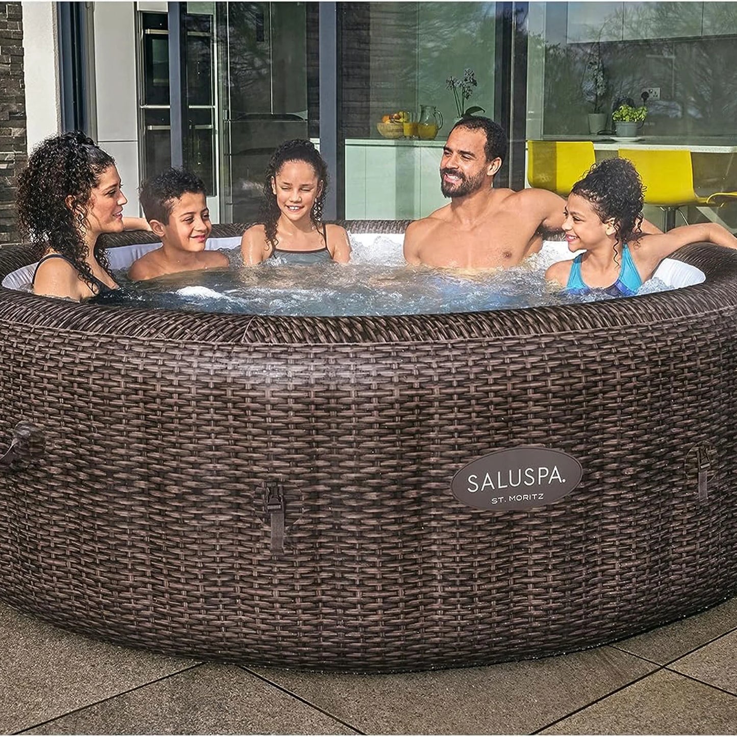 Bestway SaluSpa St Moritz Hot Tub w/Set of 4 Spa Seat & 4 Headrest Pillows