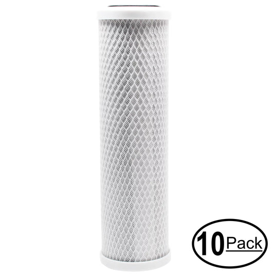 10-Pack Replacement for New Wave Enviro CKC1 Activated Carbon Block Filter - Universal 10 inch Filter for New Wave Enviro Portable Single-Stage Countertop System #CKC1 - Denali Pure Brand