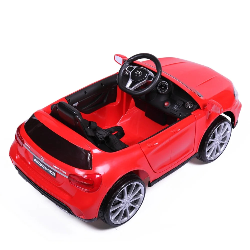 6V Licensed Mercedes Benz AMG Electric Vehicle, Kid Ride on Car with Parental Remote Control ,MP3 Player Headlights Opening Doors for Children 3-8, Red