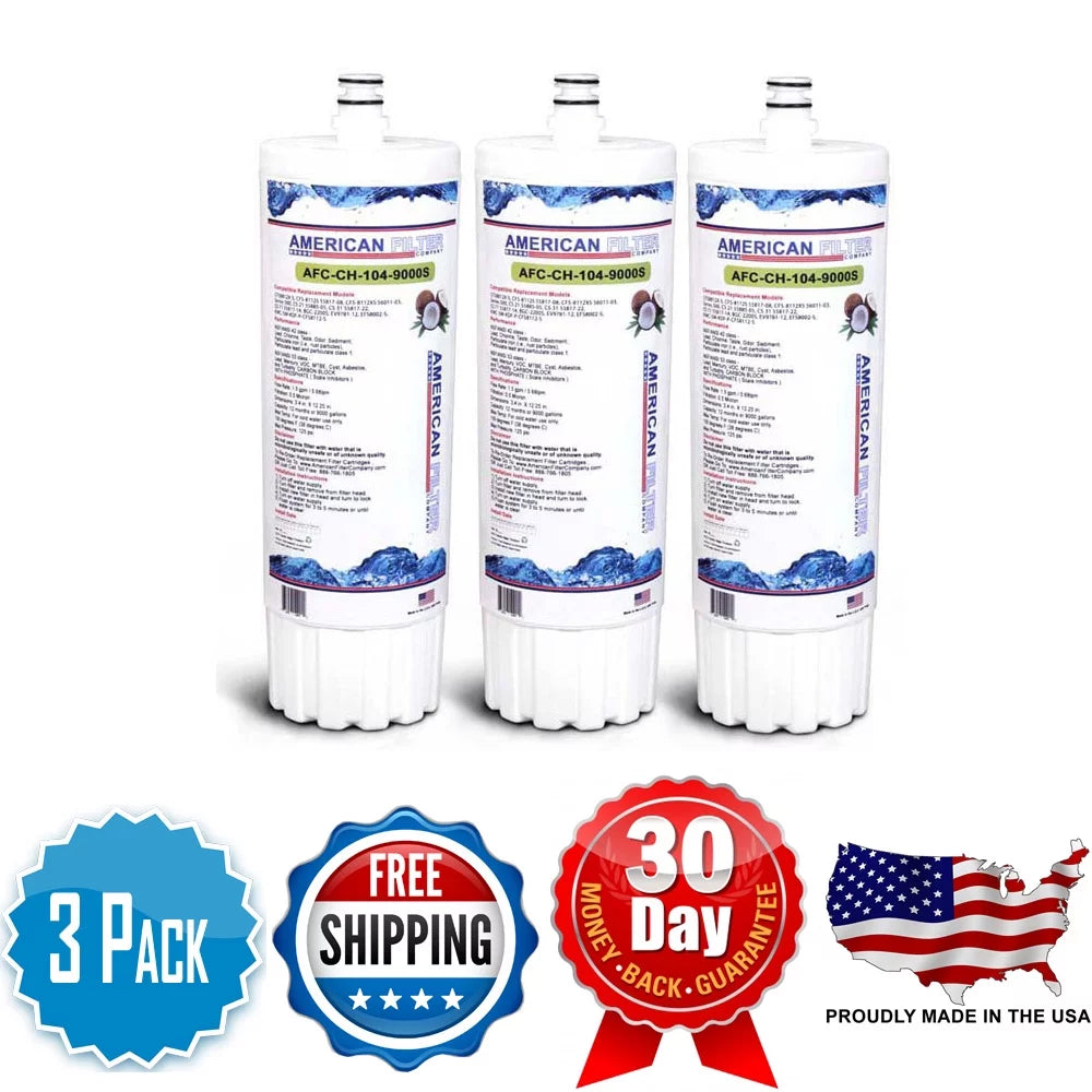 AFC Brand , Water Filters , Model # AFC-CH-104-9000S , Compatible with 3M® Cuno® SWC900-C - 3 Pack - Made in U.S.A.