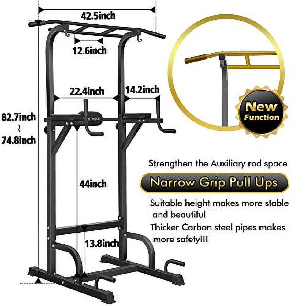 BangTong&Li Power Tower, Pull Up Bar Dip Station/Stand for Home Gym Strength Training Workout Equipment Newer Version