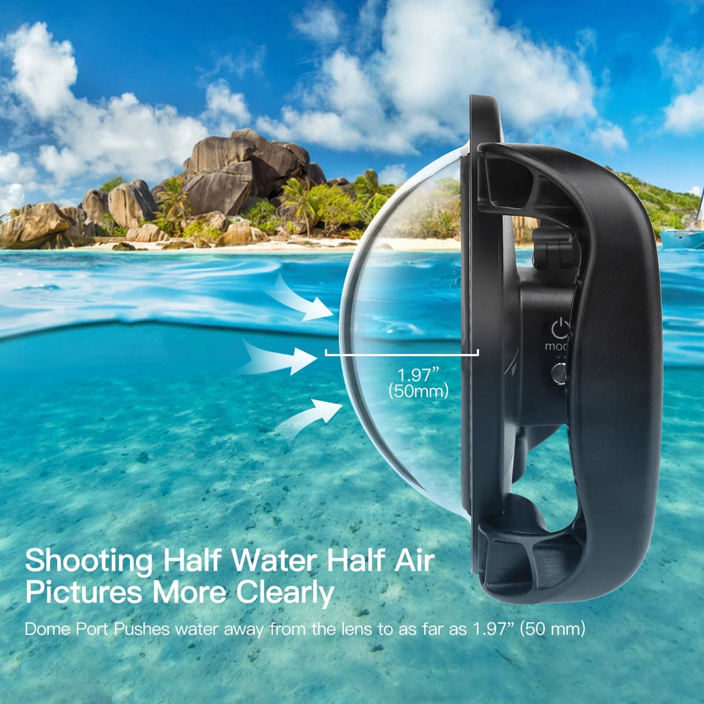 SHOOT Dome Port,Camera Dual Handle Dual Handle Port Case 45m Port 9 Camera 45m Waterproof 180° Port Waterproof Case 180° Wide 9 10 Case Camera Eryue Mashem Camera Ive Case