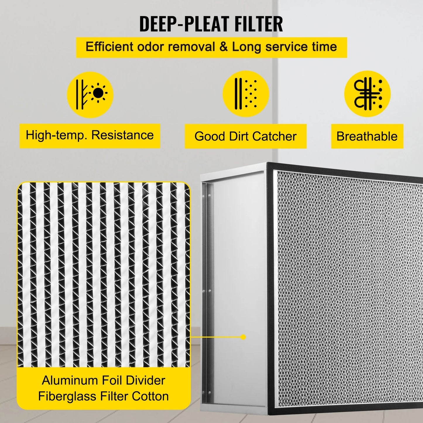 Bentism Filter Replacement, 24''x24''x11.5'' AC Filter, True HEPA Pleated Air Filter, Air Filter Replacement with Durable Galvanized Frame, 99.97% Standard Filter Compatible