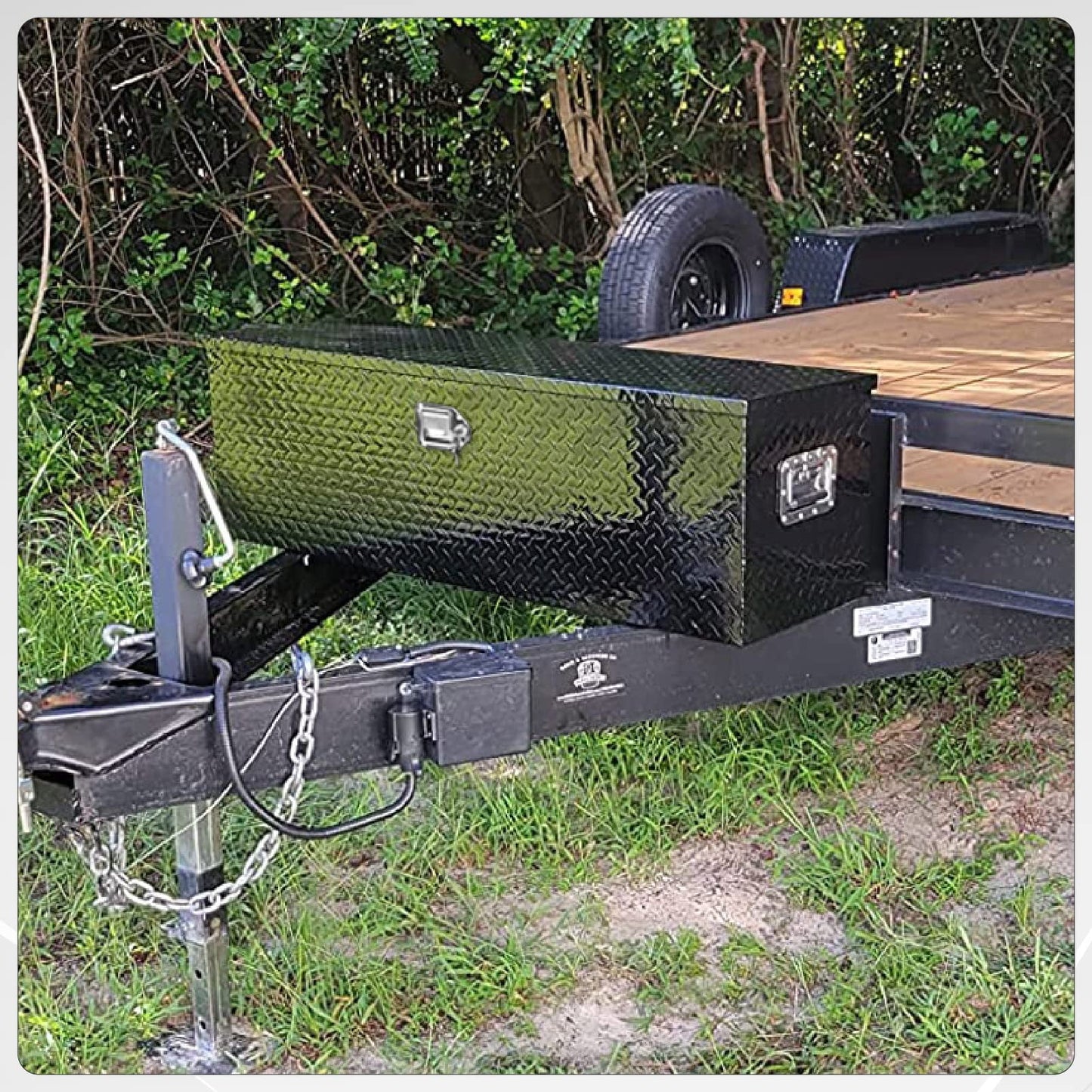 BATONECO 48 Inch Aluminum Trailer Tool Box Truck Bed Tool Box w/ Side Handle Heavy Duty Tool Storage Box for Truck Pickup B48 x 15 x 15 lack