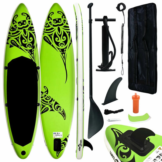 Walmeck Inflatable Paddleboard Set 120.1"x29.9"x5.9" Green