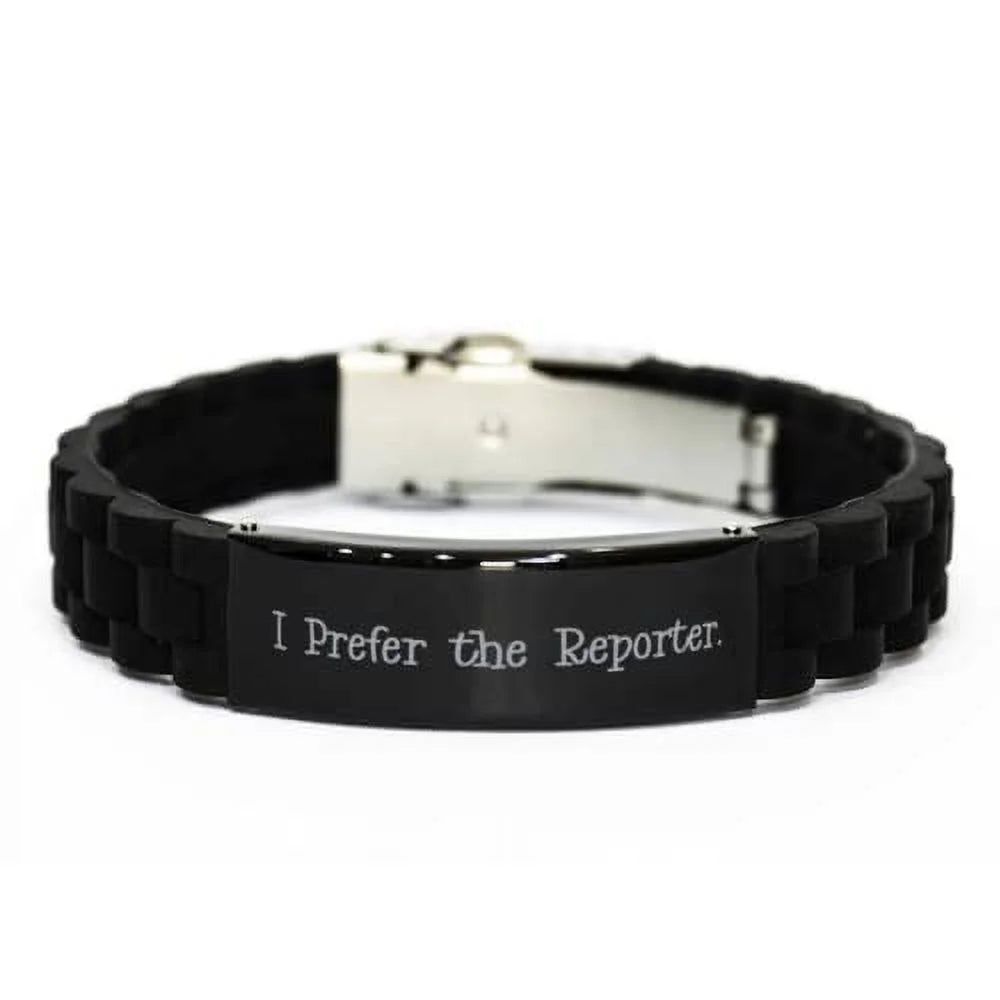 amangny Unique Reporter, I Prefer The Reporter, Inspire Black Glidelock Clasp Bracelet for Coworkers from Friends