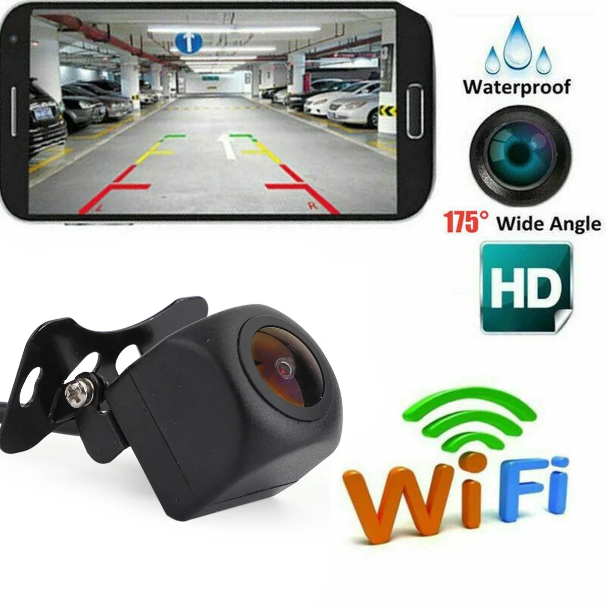 175 WiFi Car Rear View Cam Backup Wireless Camera Fit For iPhone Android