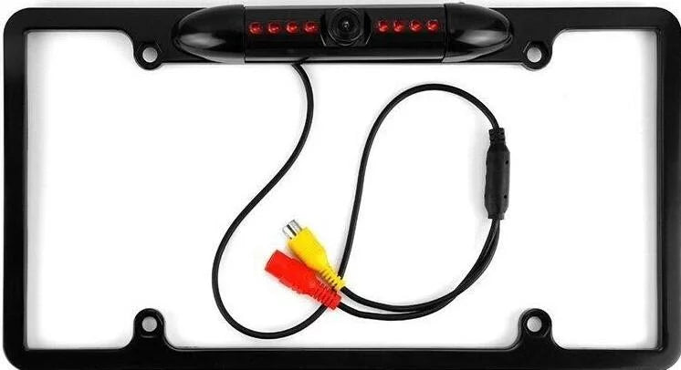 US Car License Plate Frame Backup Rear View Camera Night Vision Parking 8IR Black