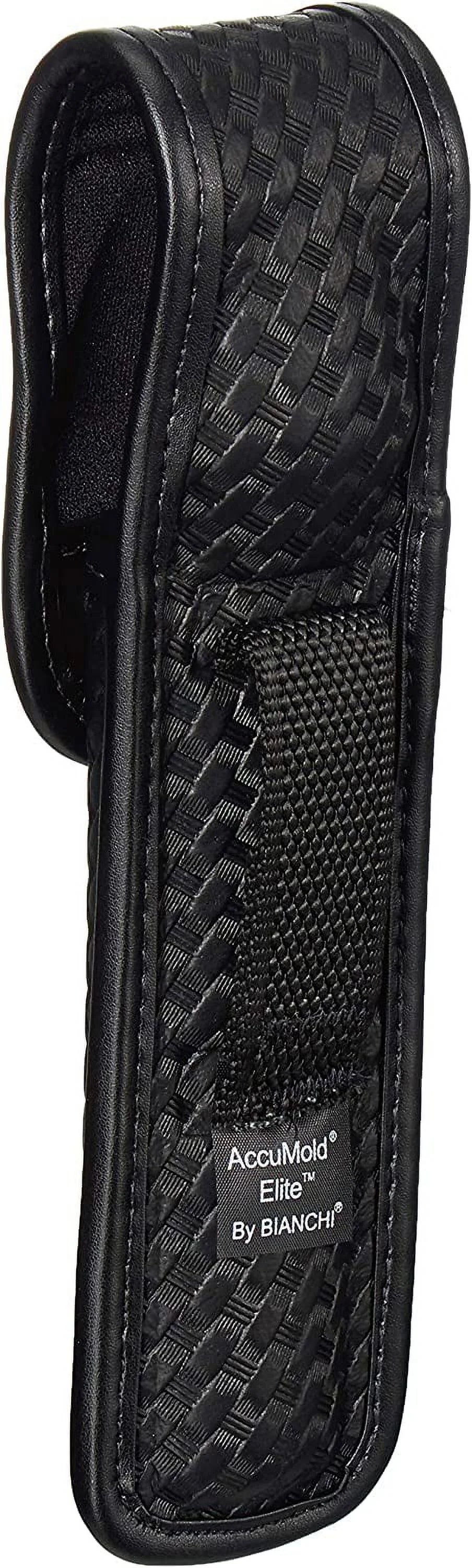 Bianchi Accumold Elite Brass Snap 7911 Covered Compact Light Pouch (Basketweave Black, Size 3) - 22239 - Bianchi