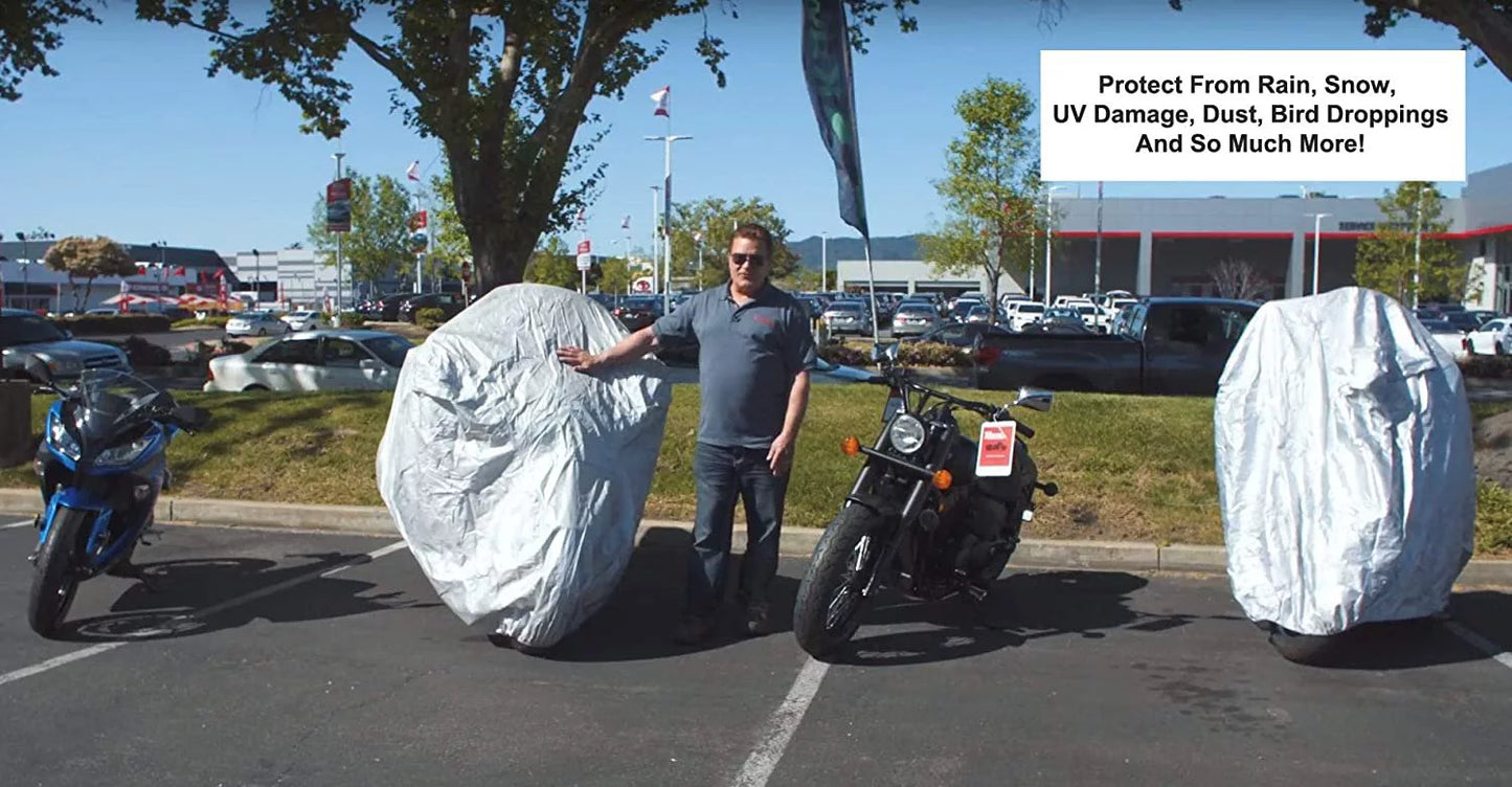 Weatherproof Motorcycle Cover Compatible With 2014 Beta Evo 250 2-stroke - Outdoor & Indoor - Protect From Rain Water, Snow, Sun - Reinforced Securing Straps - Durable Material - Free Storage Bag