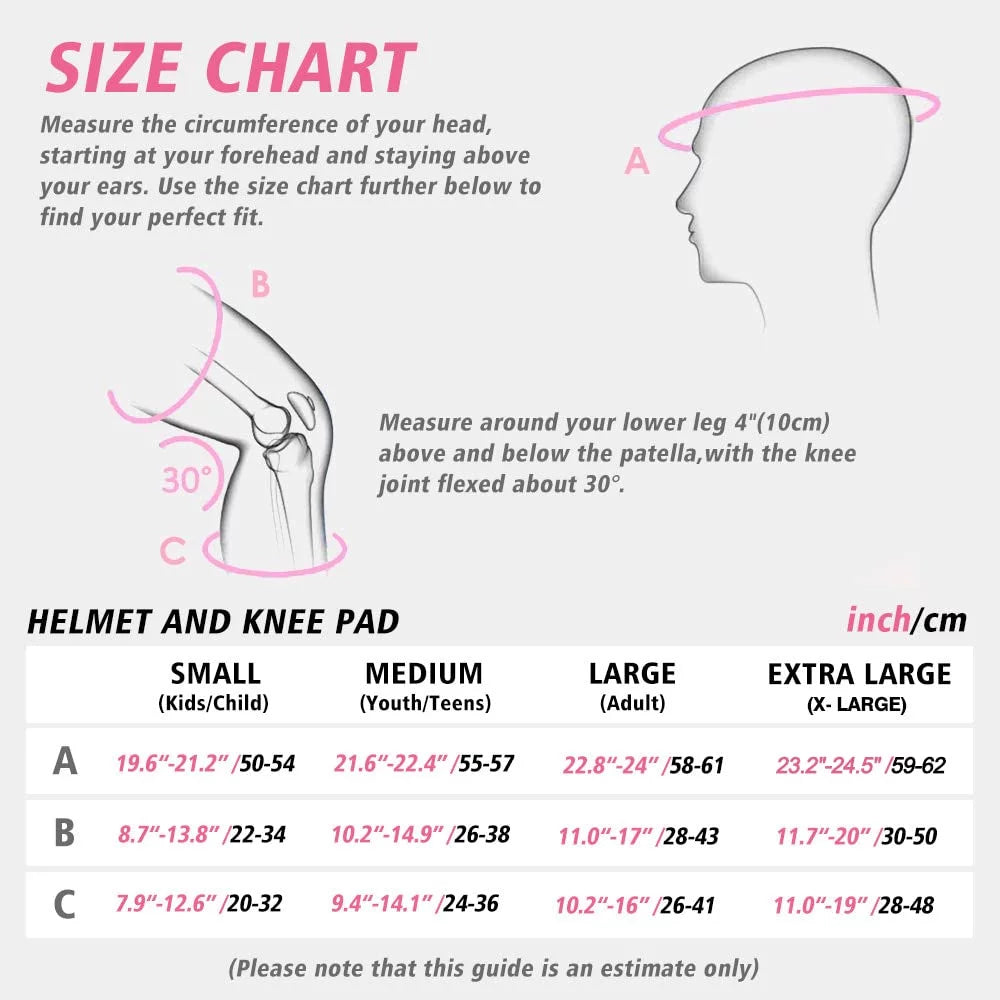 S SPOFINE Kids Bike Helmet, Toddler Helmet for Youth Adult, Knee Pad Elbow Pad Wrist Guard Protective Gear Set for Skateboard, Bike, Skating, Cycling Pink Small