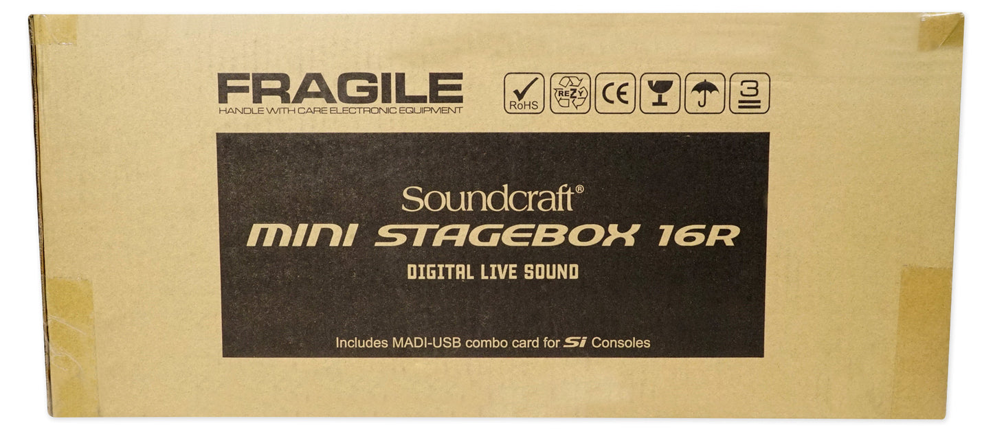 Soundcraft Mini Stagebox 16R MSB16R 16x8+(4) UHF Wireless Mics+Samson Headphones