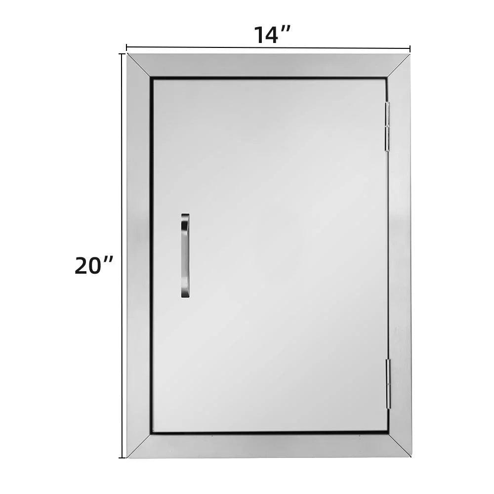 Zimtown Single Wall BBQ Access Door Cutout 14 x 20inch BBQ Island Stainless Steel Door for Outdoor