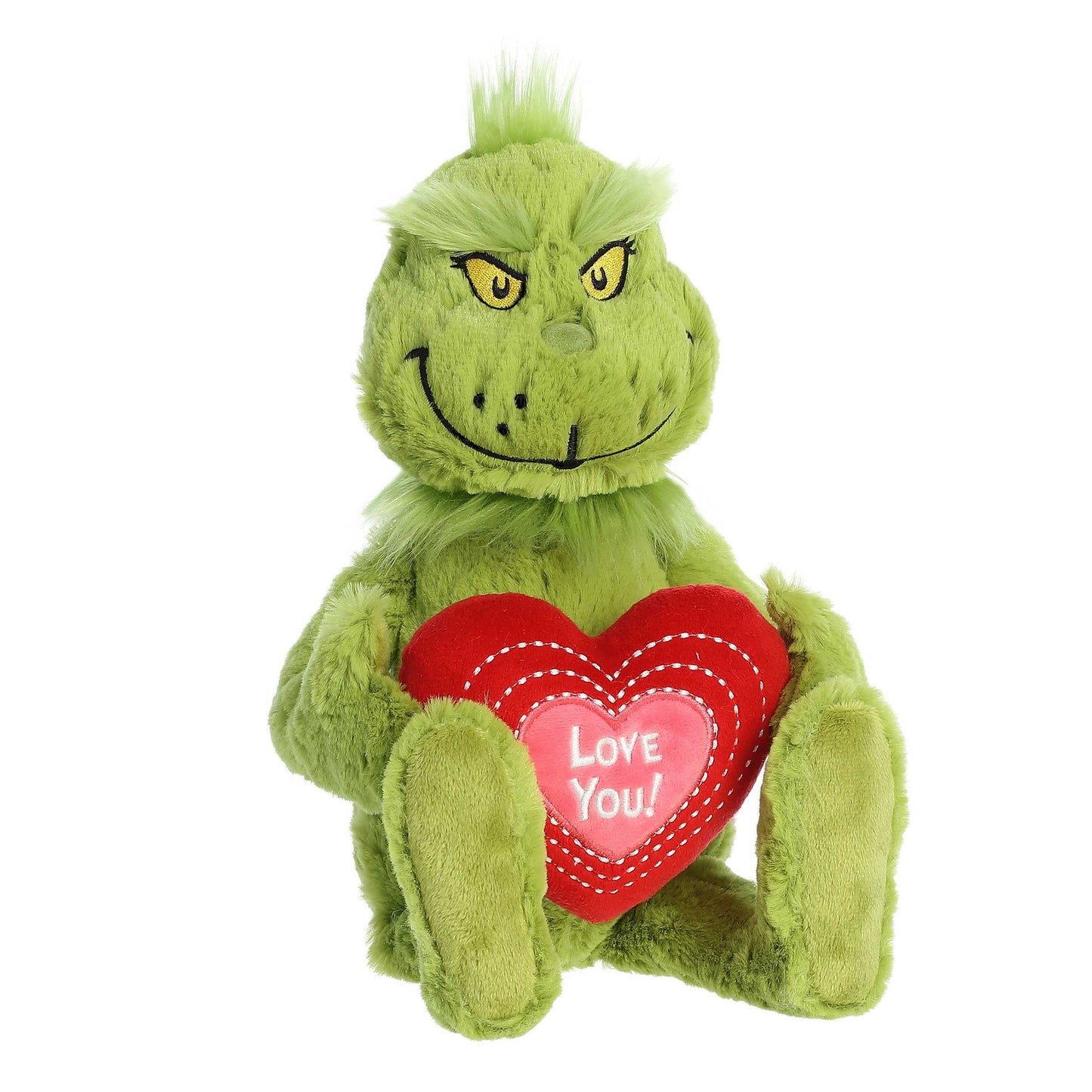 Aurora - Large Green Dr. Seuss - 15" "Love You" Light-Up Grinch - Whimsical Stuffed Doll