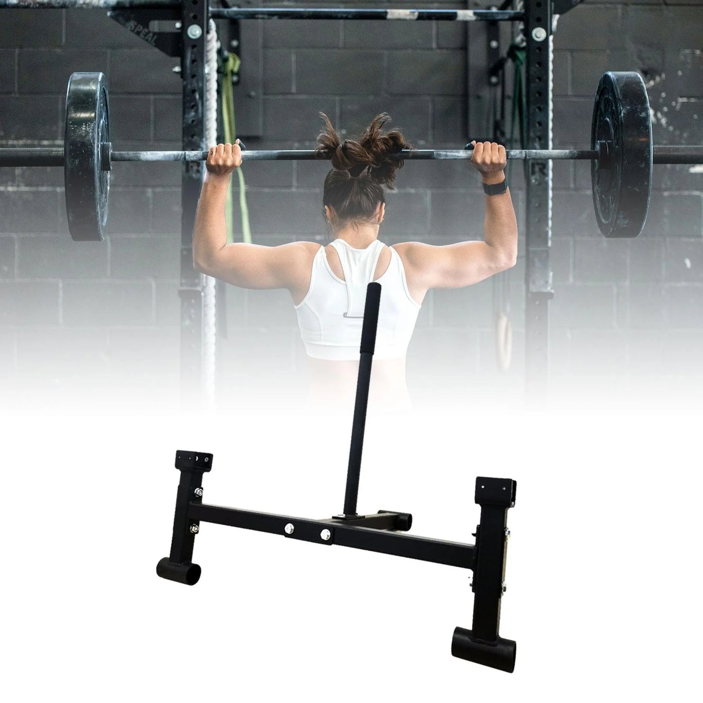 Tnarru Deadlift Barbell Stand Compact Gym Equipment for Workout Sport Weight Plates