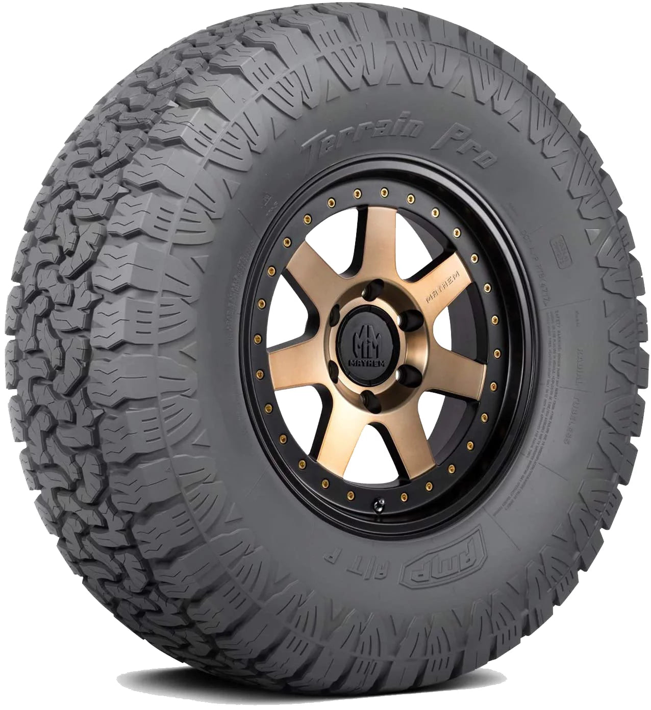 AMP Terrain Pro A/T LT265/60R20 E/10PLY BSW Fits: 2021-23 Chevrolet Silverado 1500 LT Trail Boss, 2015-19 Chevrolet Silverado 2500 HD High Country