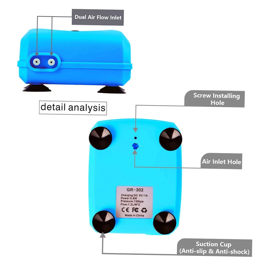 Air Pump,Pond Pump Aerator Pump Fish Aerator Reable Fish Pipe Bubble Stone Ponds Pools Water 6v 3.5w Solar Stone Pond With Dual Solar Air Pump Pond Aerator Ponds Zdhf