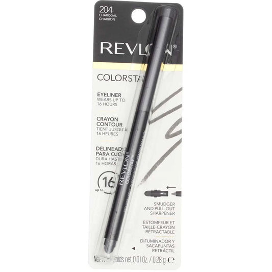 Revlon Colorstay Eyeliner Pencil, Charcoal [204], 0.01 Oz (Pack Of 4)