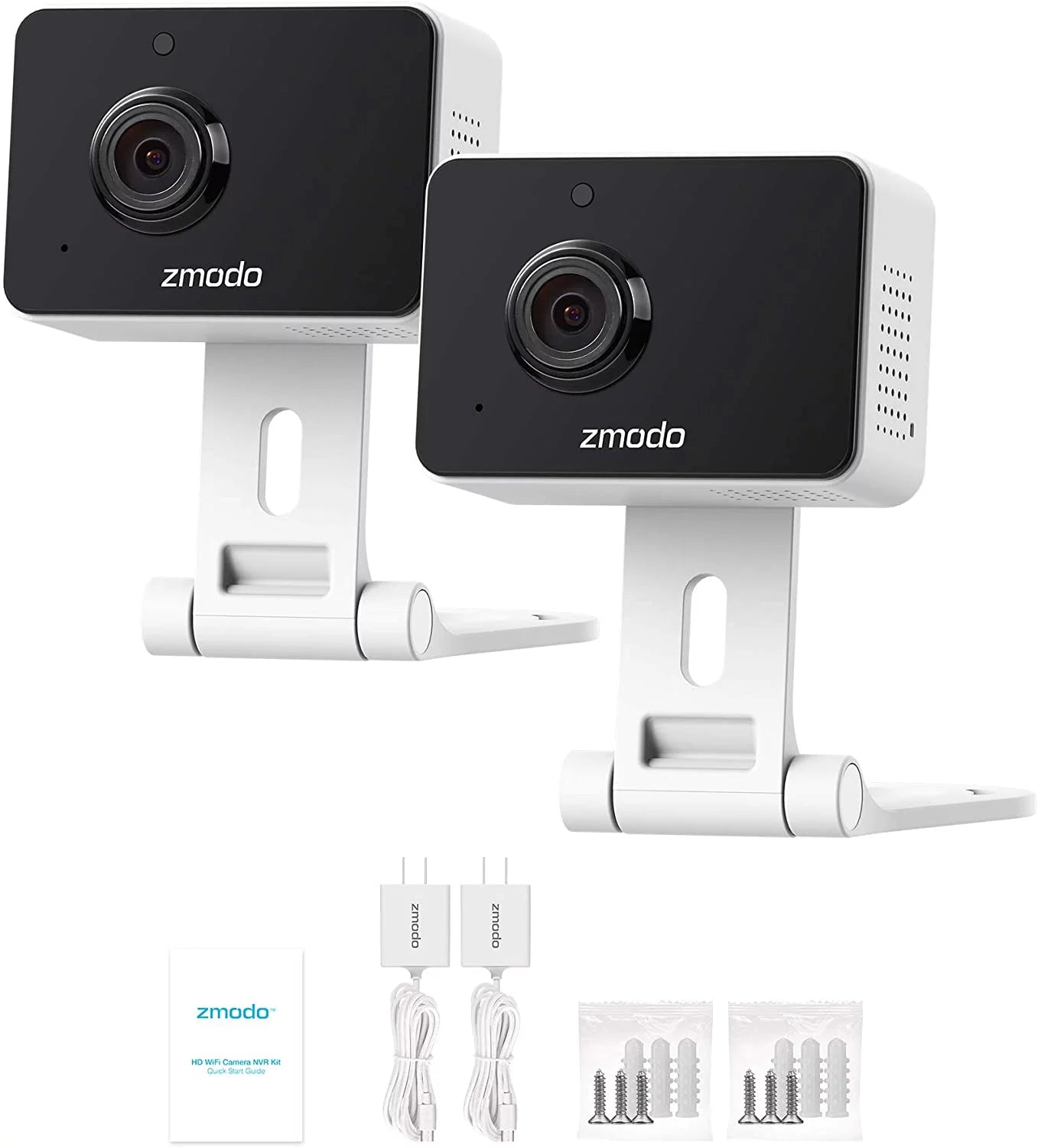 Zmodo Mini Pro 1080p Indoor Home Security Camera Wireless Baby Monitor/Pet/Nanny Camera, Two-Way Audio, Night Vision, Motion Detection (2 Pack)