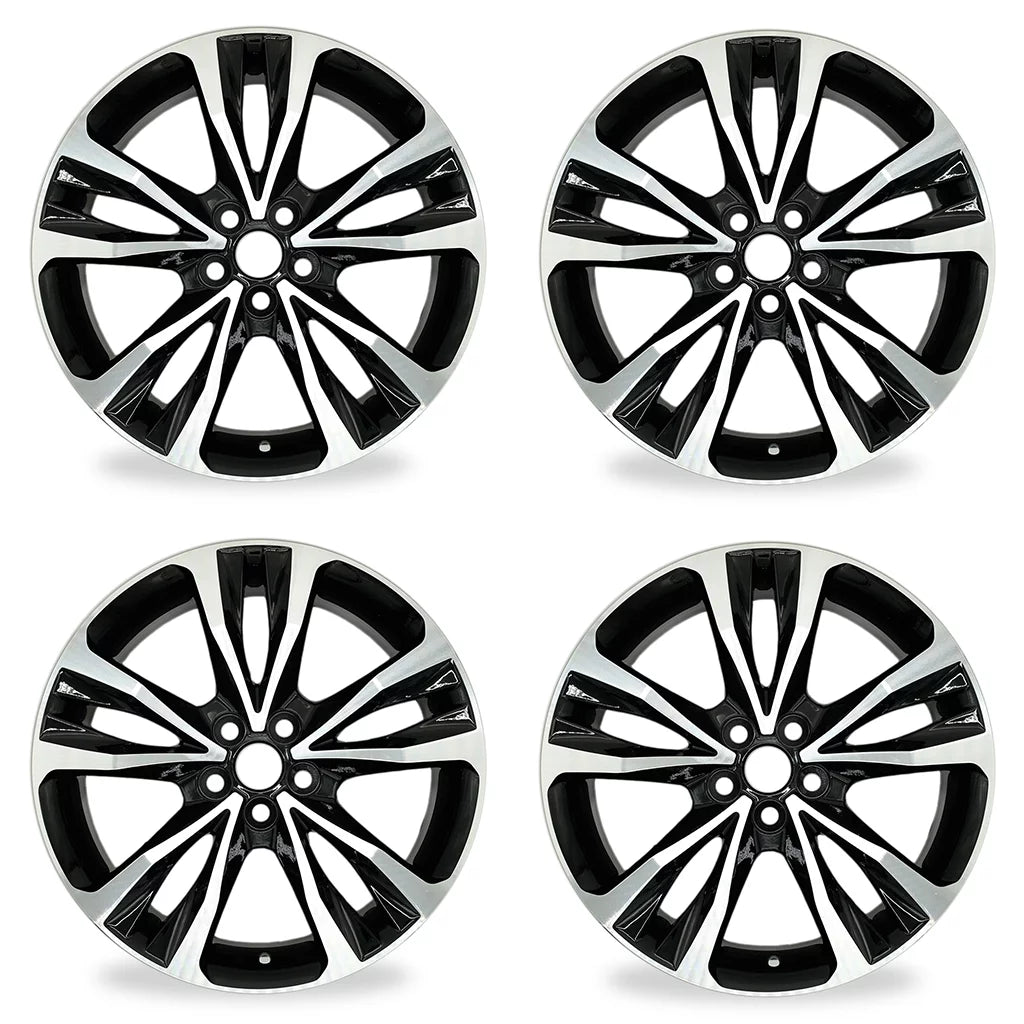 Velospinner 17" x 7" Automotive Rims Brand New Machined Black Wheels for Toyota Corolla 2017, 2018, 2019 OEM Quality Replacement 75208, Set of 4