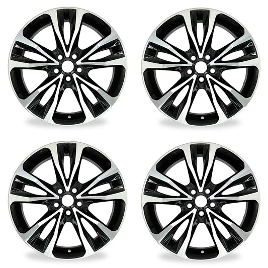 Velospinner 17" x 7" Automotive Rims Brand New Machined Black Wheels for Toyota Corolla 2017, 2018, 2019 OEM Quality Replacement 75208, Set of 4