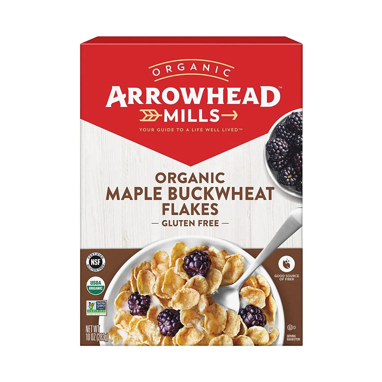 Arrowhead Mills Organic Maple Buckwheat Flakes Gluten Free 10 oz Pack of 3