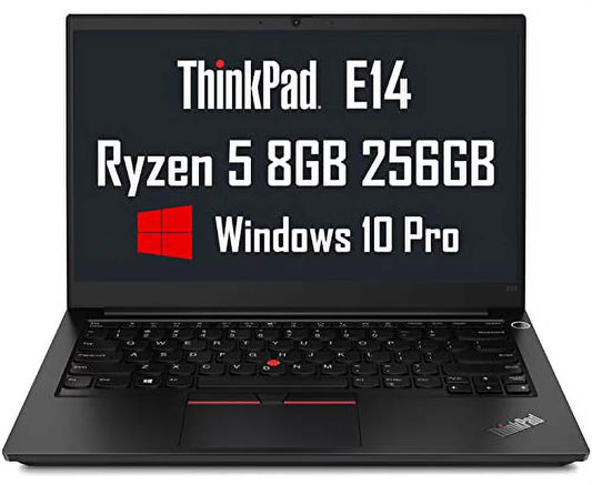 ThinkPad E14 Gen 2 14" FHD IPS (8GB RAM, 256GB Solid State Drive, AMD 6-Core Ryzen 5-4500U(Beat i7-1165G7)) Business Portable computer, Long Battery, Anti-glare, Type-C (DP and Charge), Webcam, Win 10 / Win 11 Pro