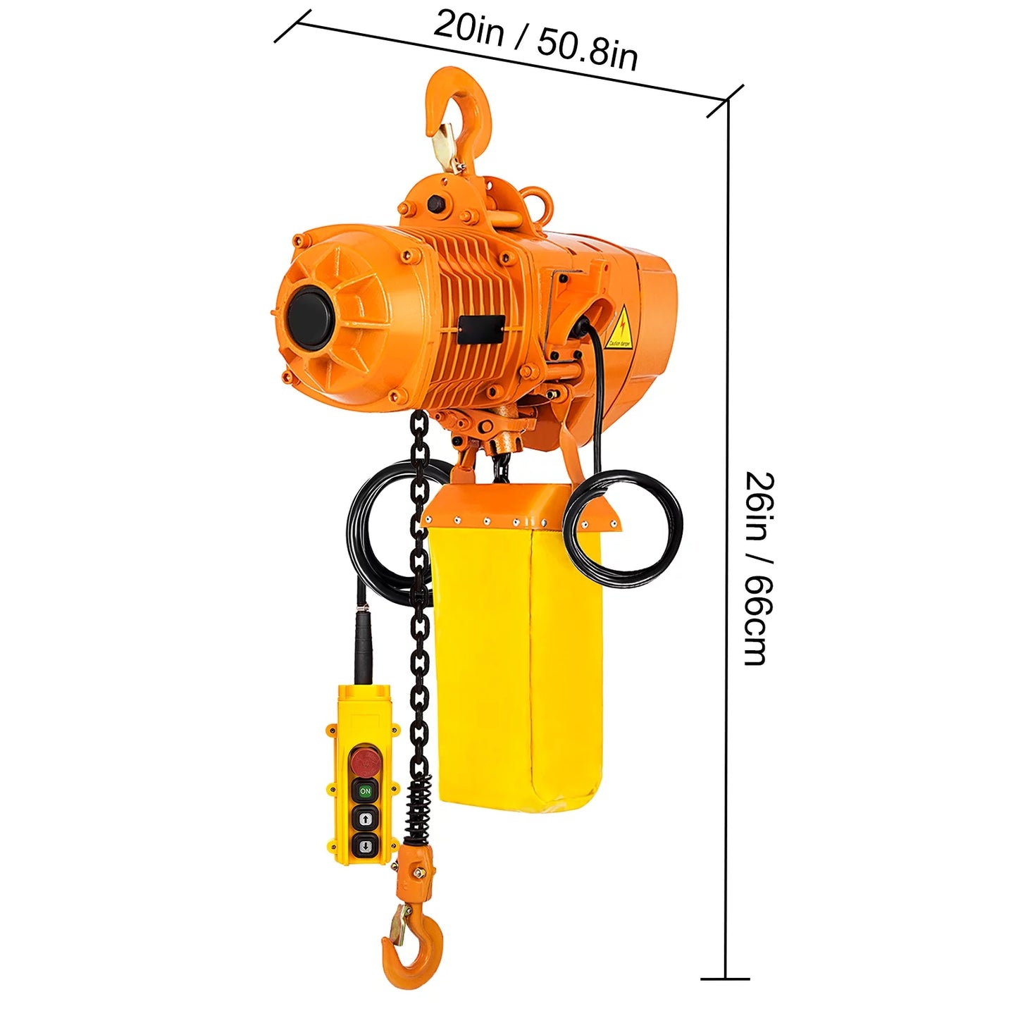 VEVOR 1 Ton Electric Chain Hoist, Single Phase 2200LBS/10FT Lift Height with Electrical Hook, Mount Chain Hoist G80, Double Chain with Pendant Control 110V for Logistics, Factories and Agriculture