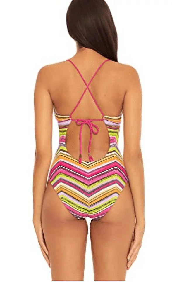 Becca by Rebecca Virtue MULTI Farah Abigail One-Piece Swimsuit, US Large