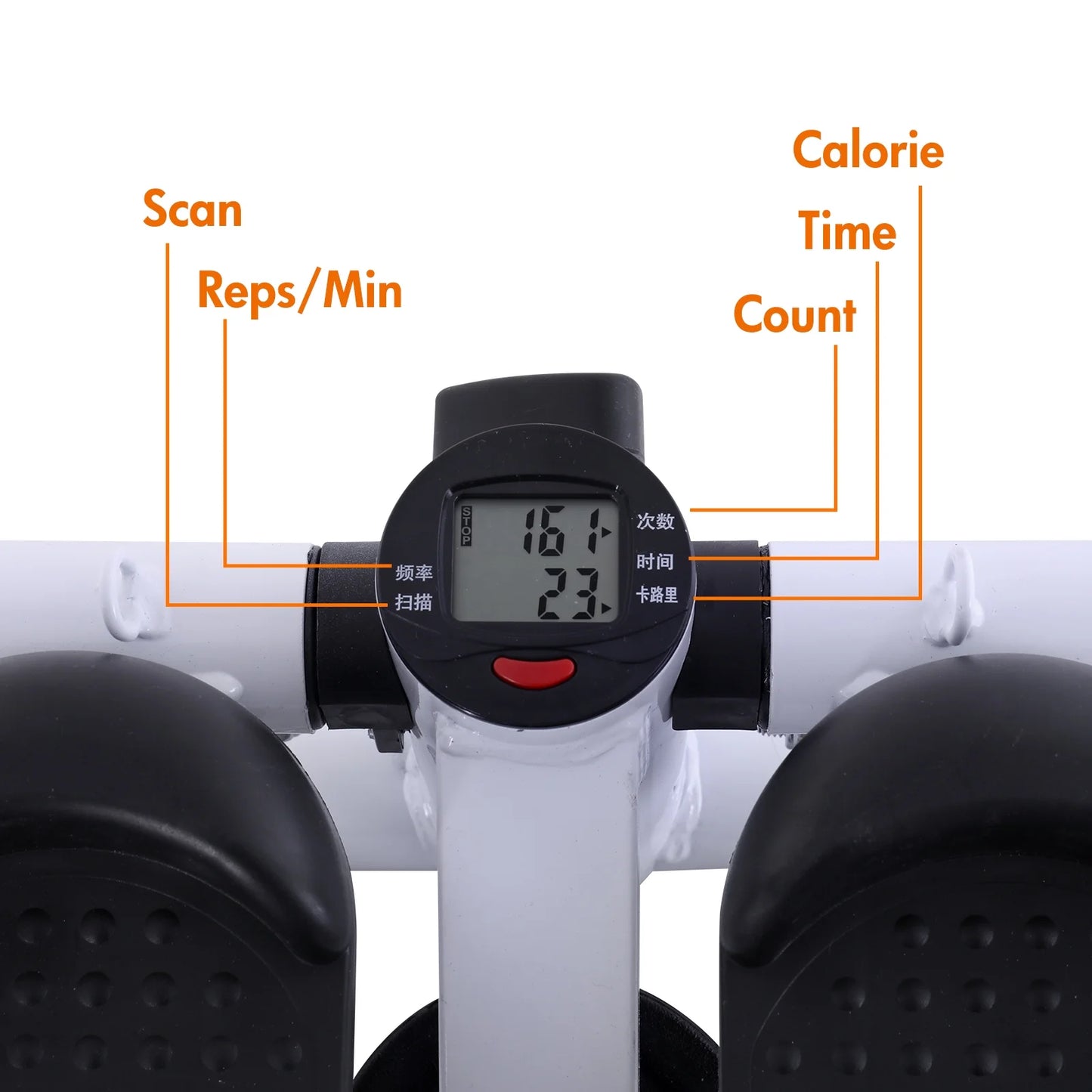 Stair Stepper for Exercise, Mini Steppers with Resistance Band, Aerobic Fitness Stepper Exercise Home Workout Equipment for Full Body Workout White